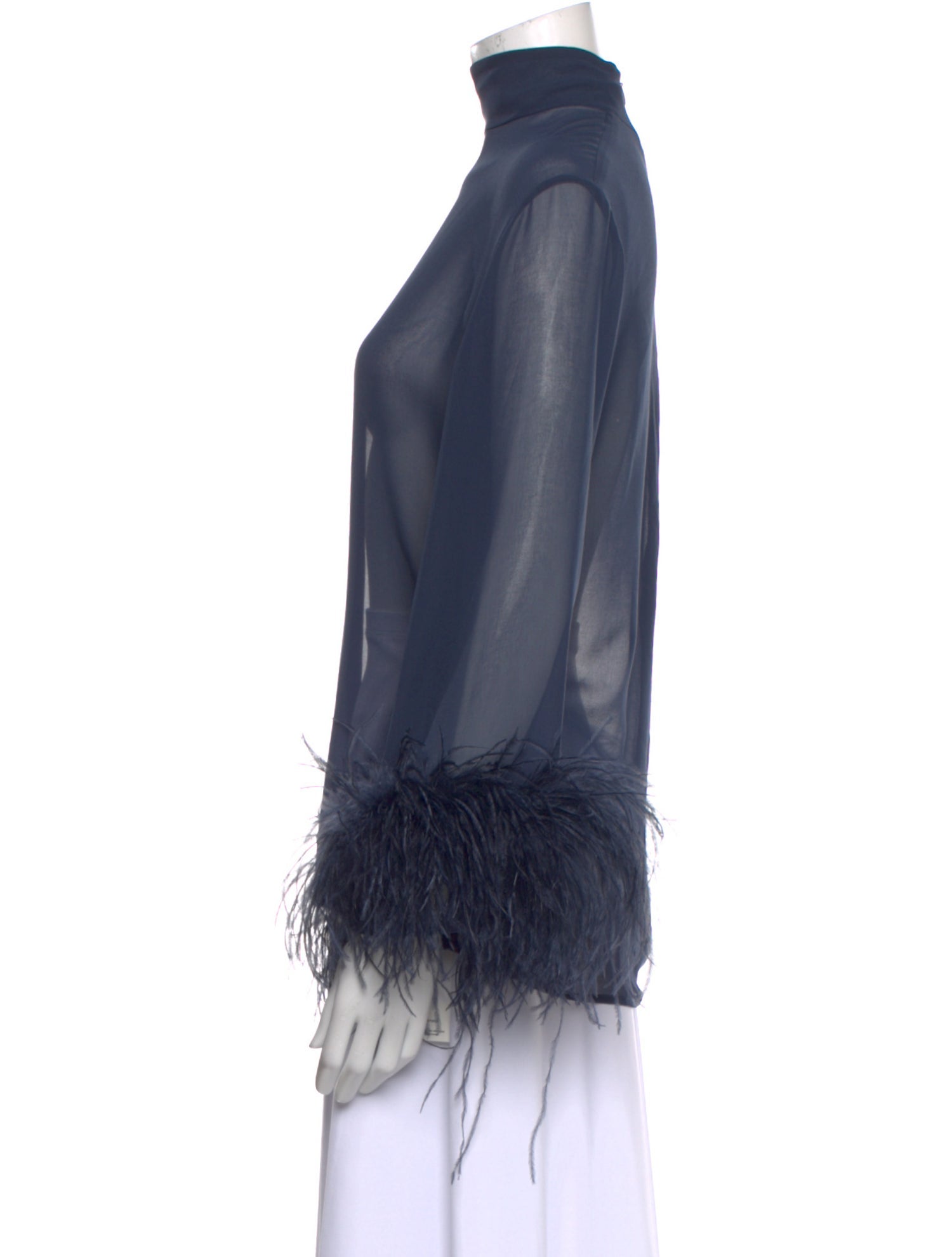 LAPOINTE Mock Neck Long Sleeve Blouse