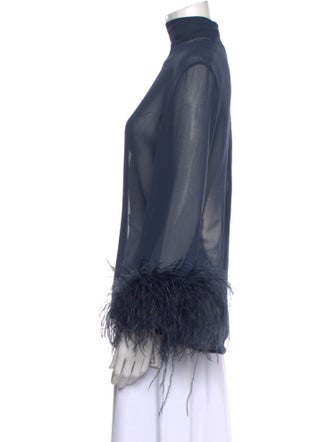 LAPOINTE Mock Neck Long Sleeve Blouse