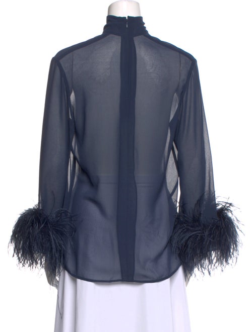 LAPOINTE Mock Neck Long Sleeve Blouse