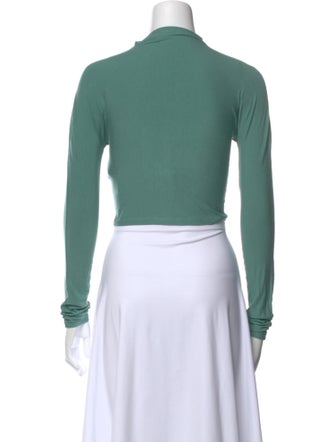 LAPOINTE Mock Neck Long Sleeve Crop Top