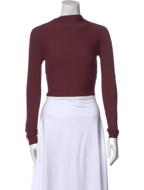 LAPOINTE Bateau Neckline Long Sleeve Crop Top