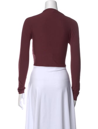 LAPOINTE Bateau Neckline Long Sleeve Crop Top
