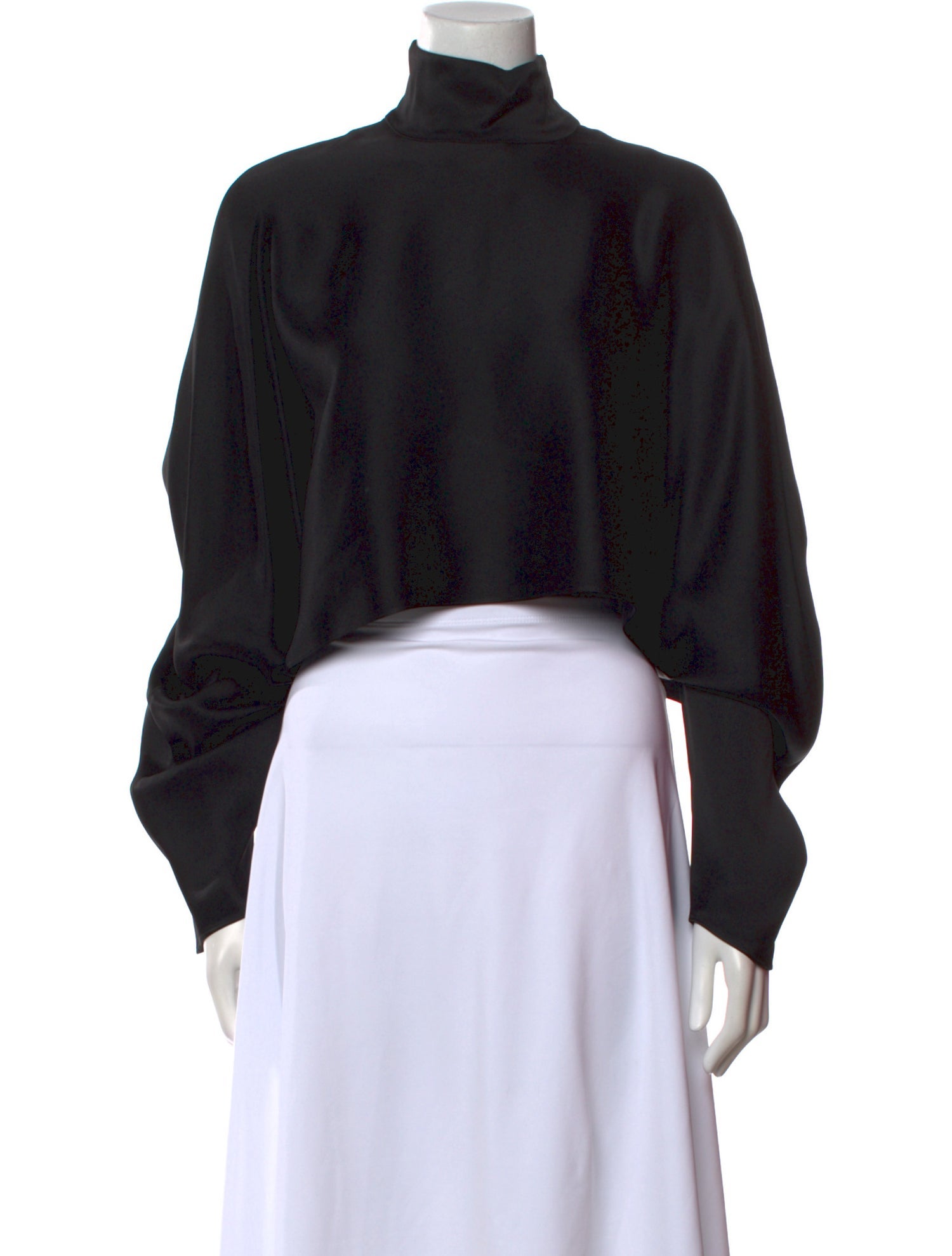 LAPOINTE Turtleneck Long Sleeve Crop Top