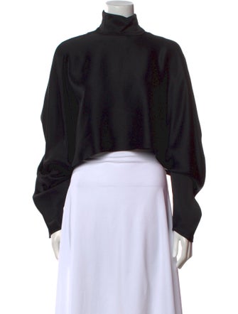 LAPOINTE Turtleneck Long Sleeve Crop Top