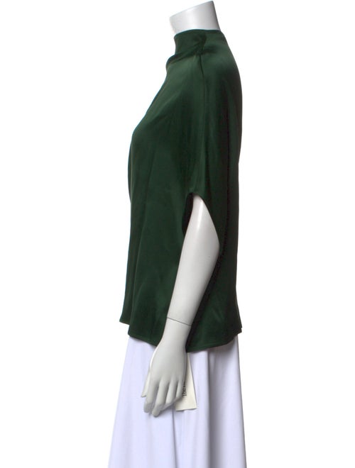 LAPOINTE Satin Mock Neck Blouse