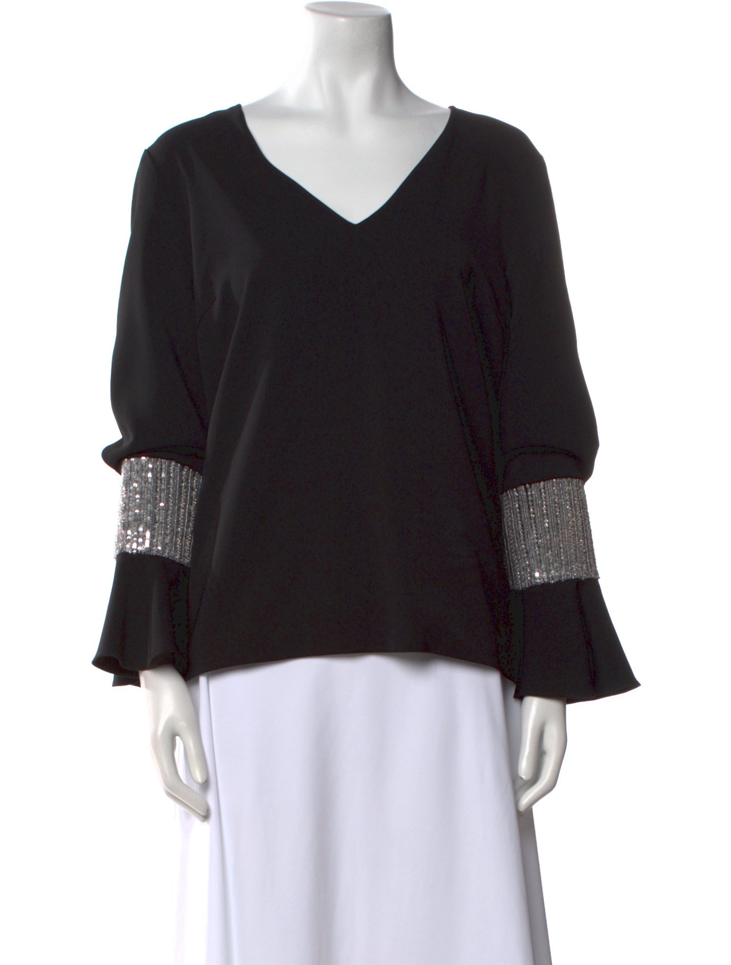LAPOINTE V-Neck Long Sleeve Top