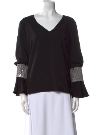 LAPOINTE V-Neck Long Sleeve Top