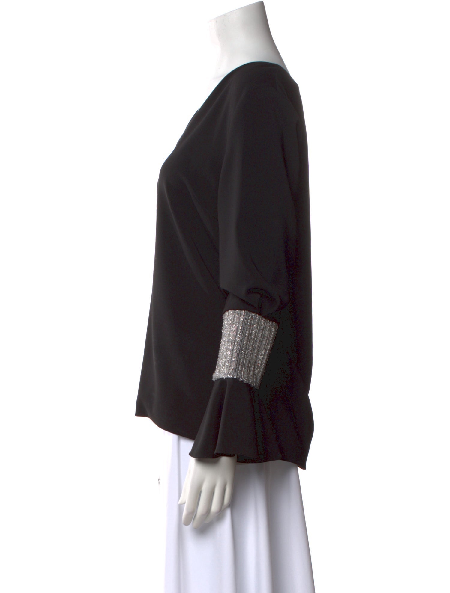 LAPOINTE V-Neck Long Sleeve Top