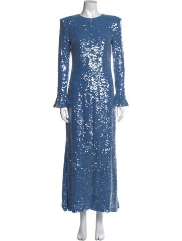 Pre-owned Lapointe Crew Neck Long Dress In Blue