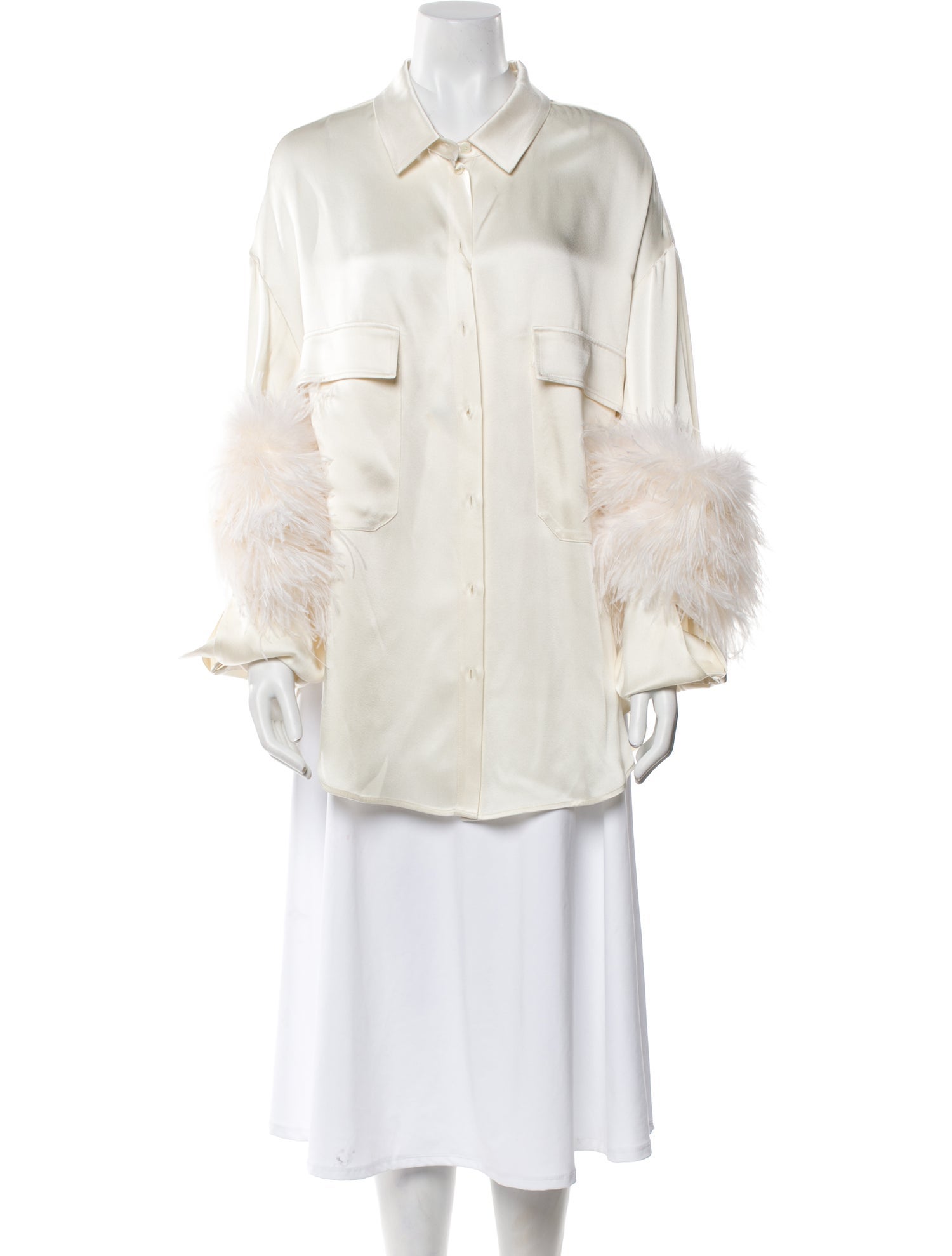 LAPOINTE Long Sleeve Button-Up Top