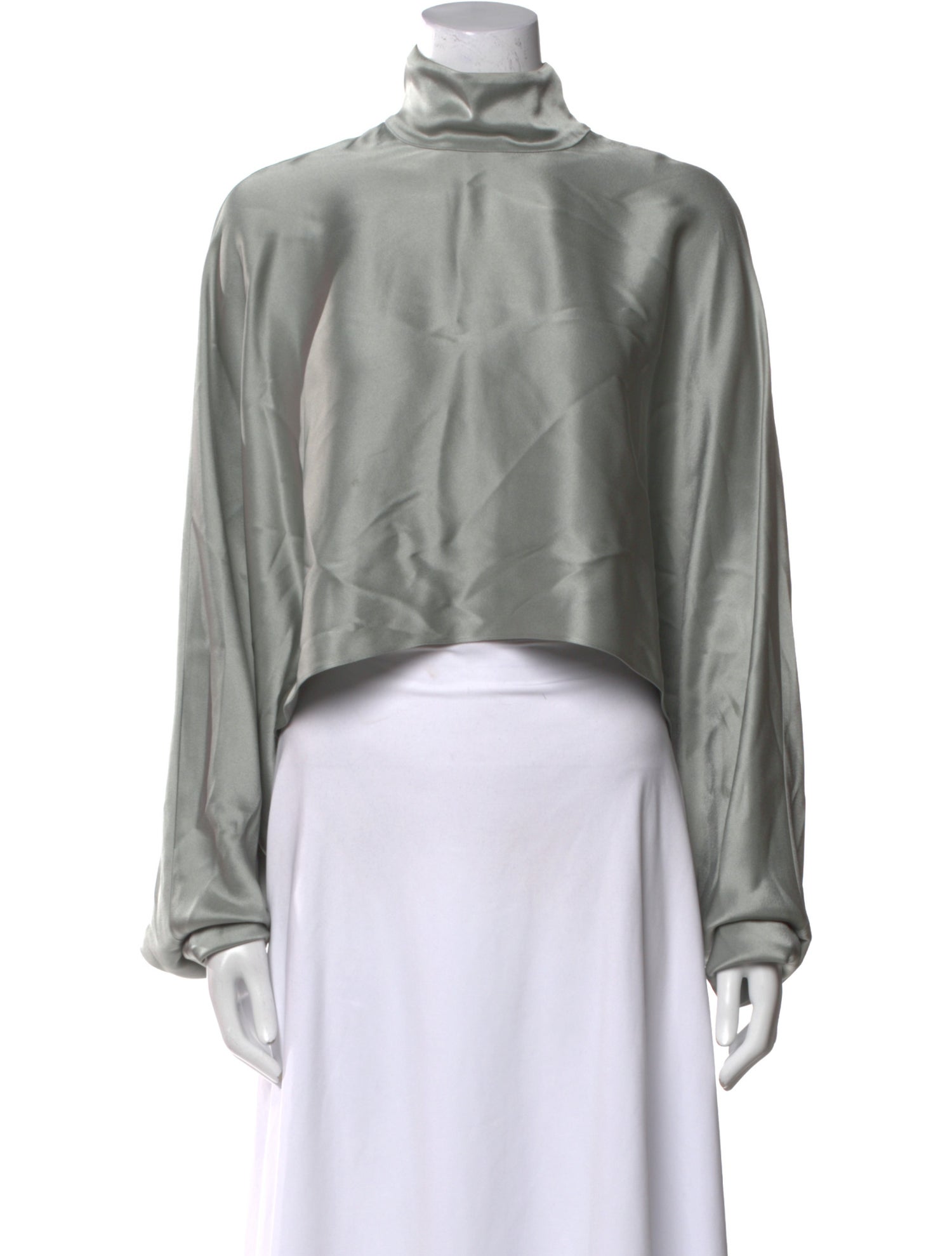 LAPOINTE Turtleneck Long Sleeve Crop Top