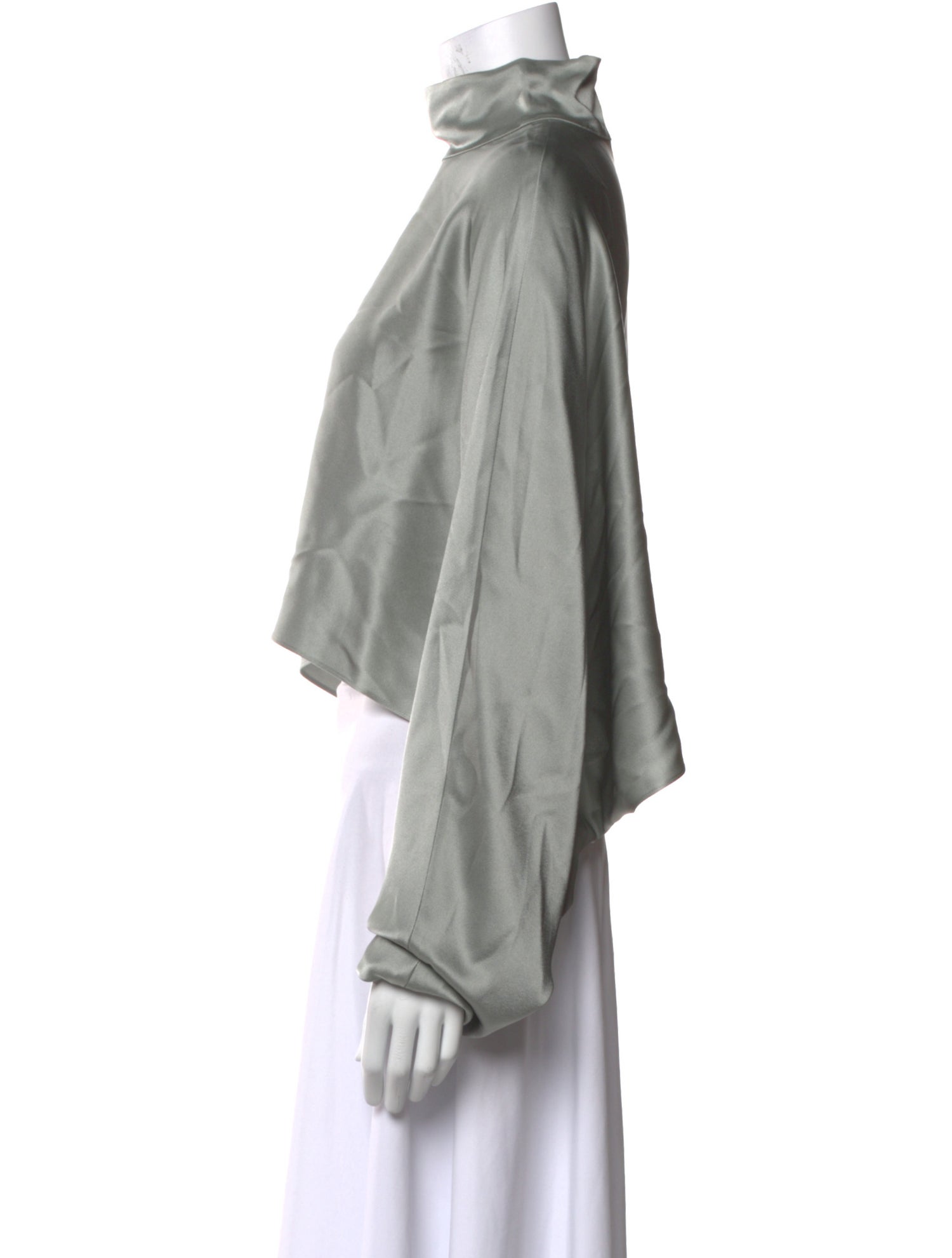 LAPOINTE Turtleneck Long Sleeve Crop Top