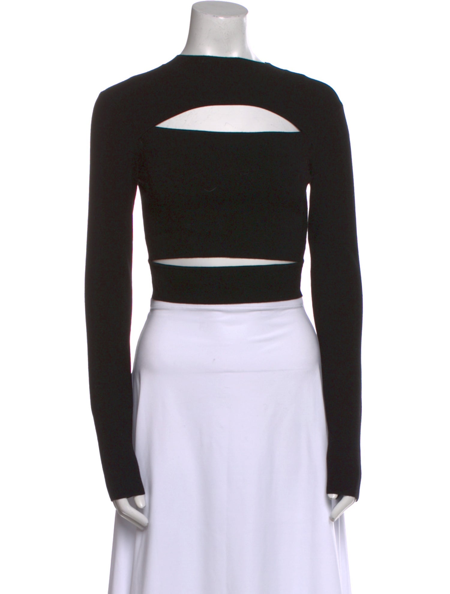 LAPOINTE Square Neckline Long Sleeve Crop Top