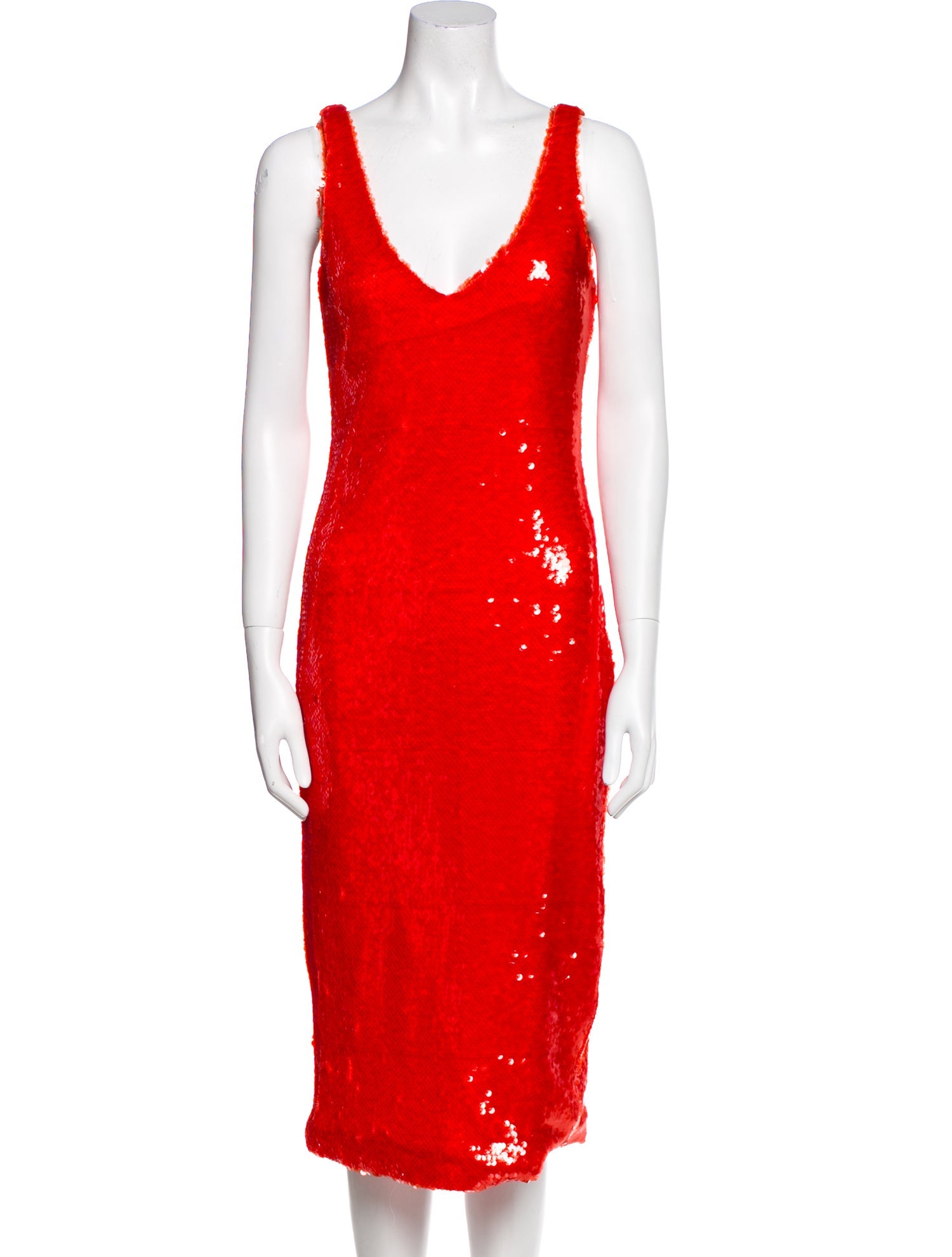 LAPOINTE V-Neck Midi Length Dress