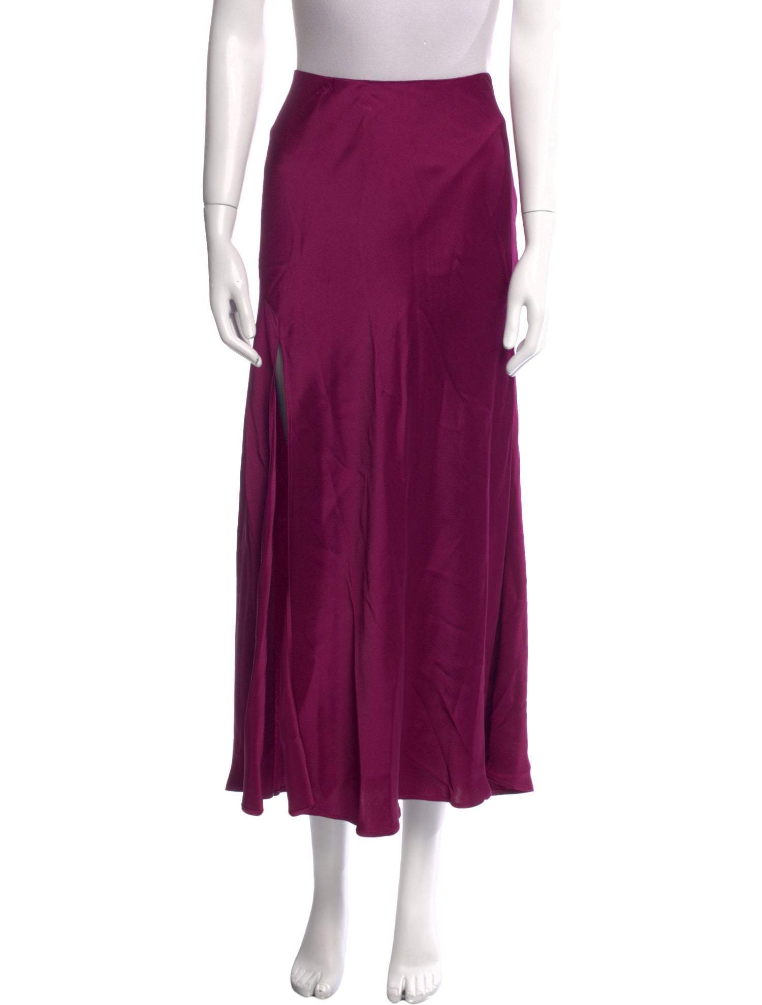 LAPOINTE Satin Midi Length Skirt