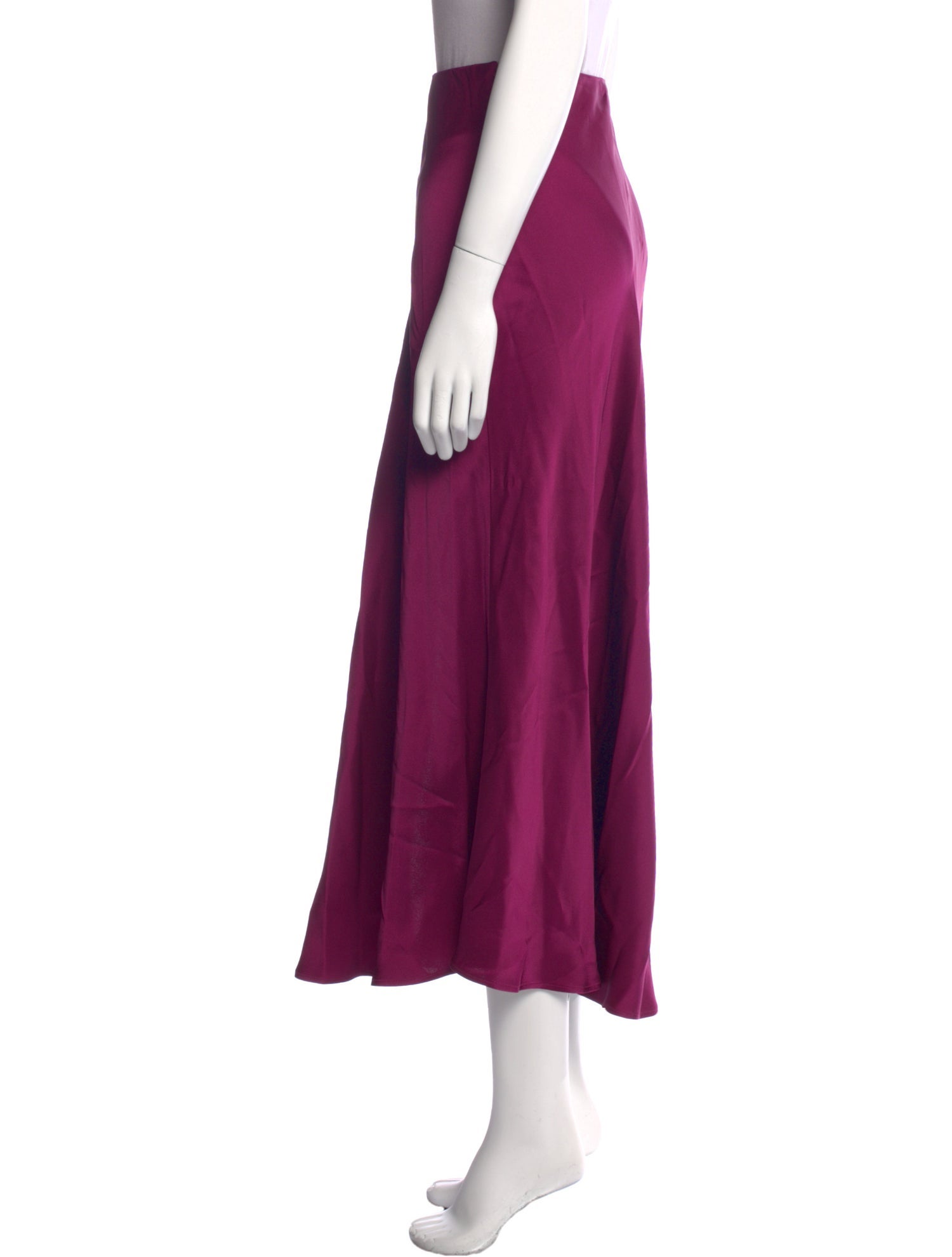 LAPOINTE Satin Midi Length Skirt