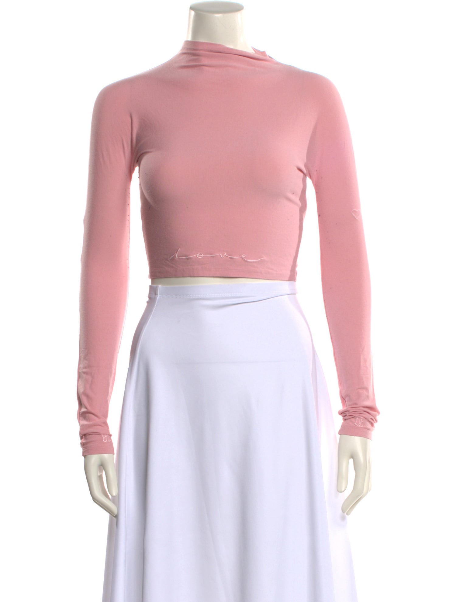 LAPOINTE Mock Neck Long Sleeve Crop Top