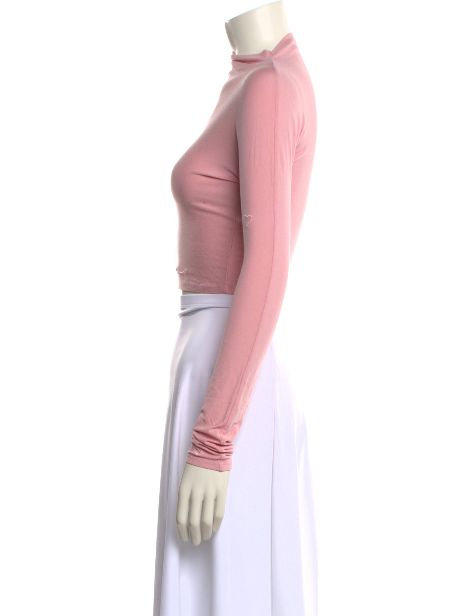 LAPOINTE Mock Neck Long Sleeve Crop Top