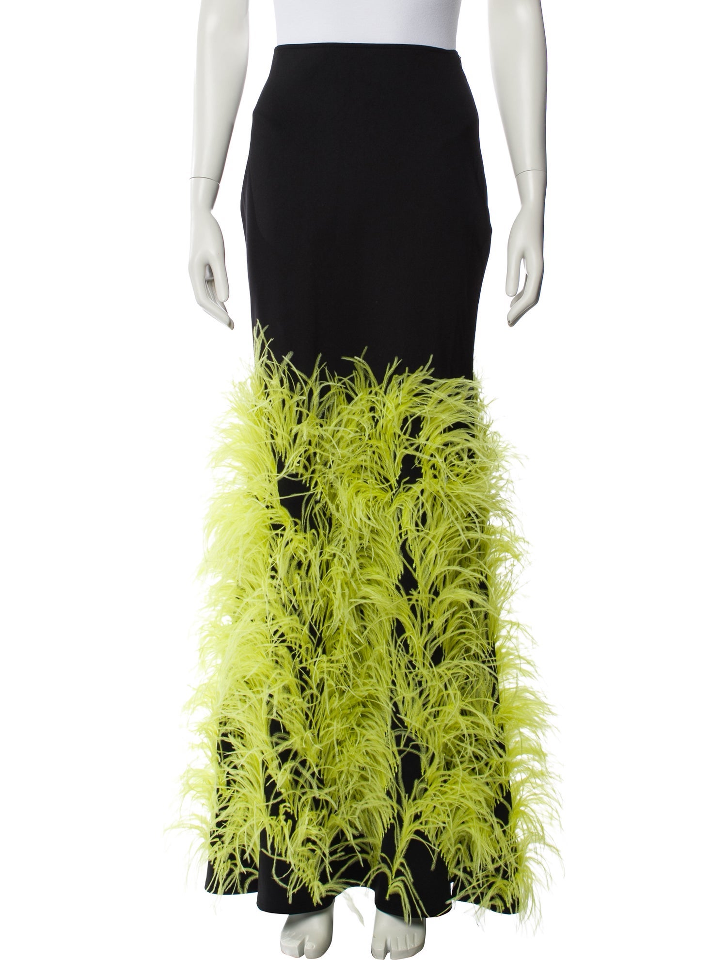 LAPOINTE Feather Trim Long Skirt