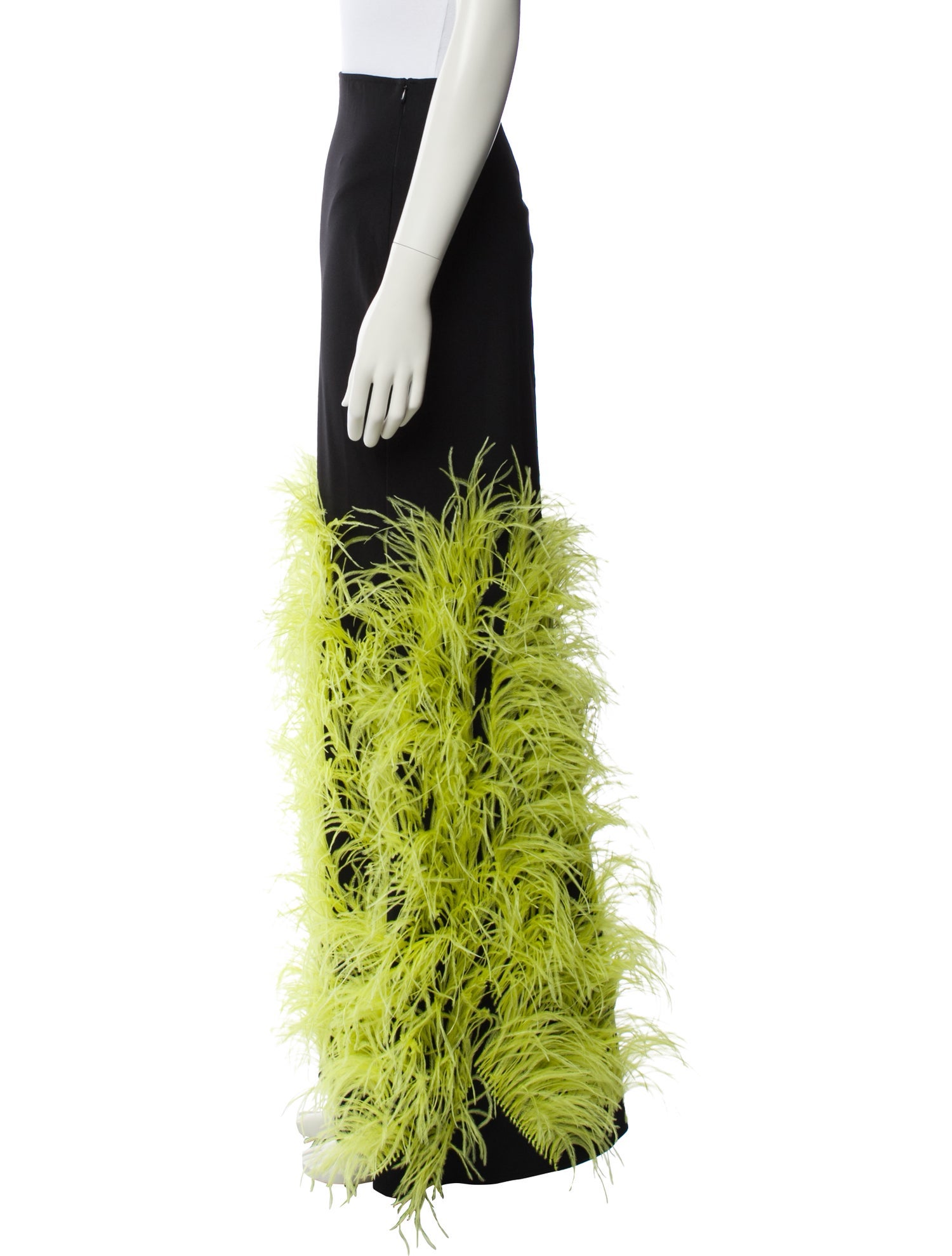 LAPOINTE Feather Trim Long Skirt