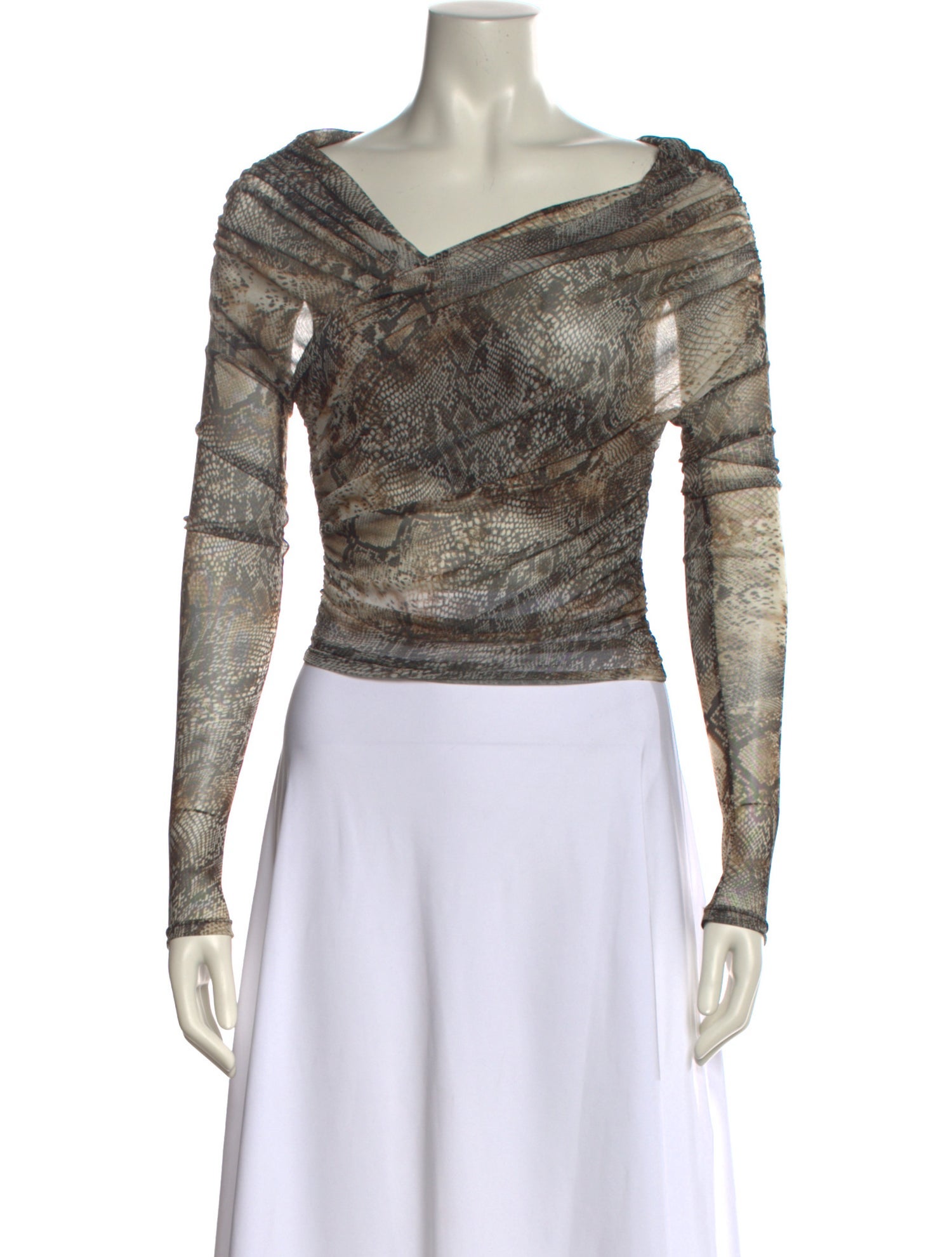 LAPOINTE Cowl Neck Long Sleeve Crop Top