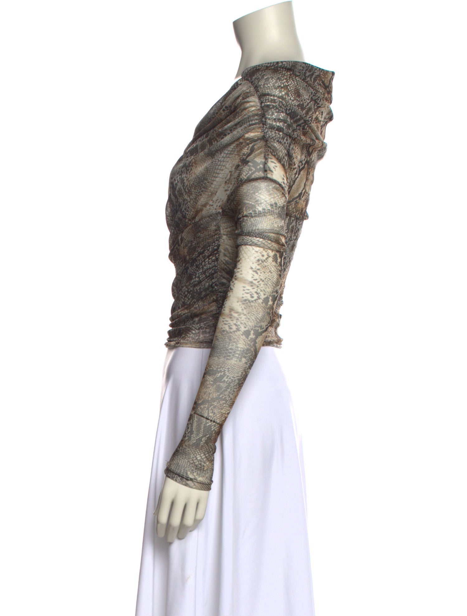 LAPOINTE Cowl Neck Long Sleeve Crop Top