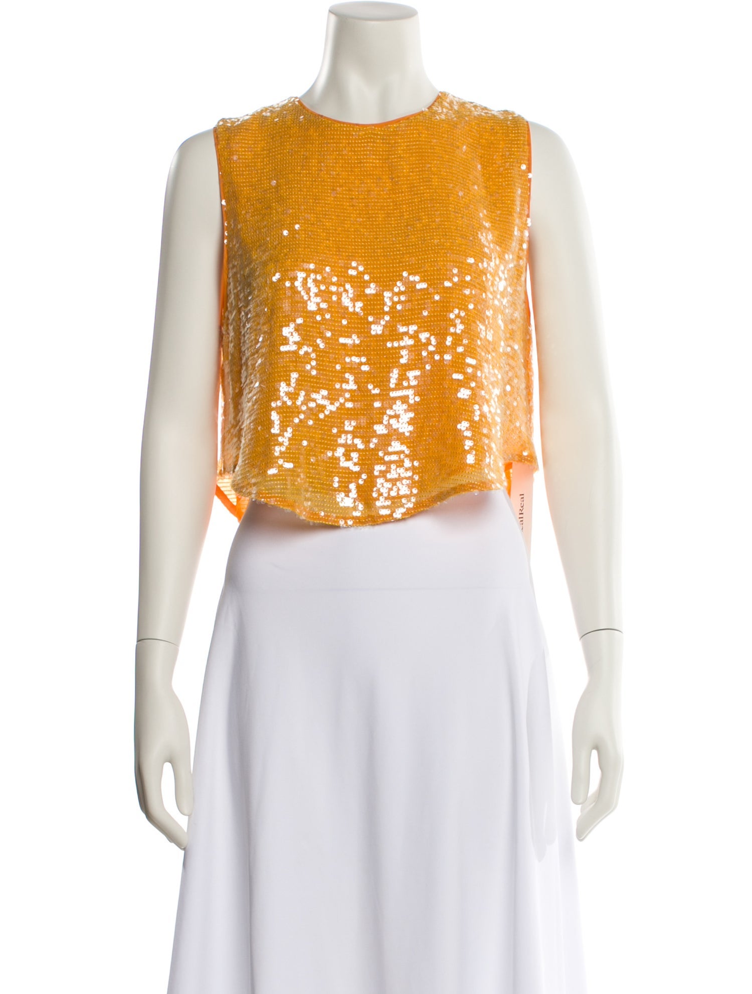 LAPOINTE Crew Neck Sleeveless Crop Top