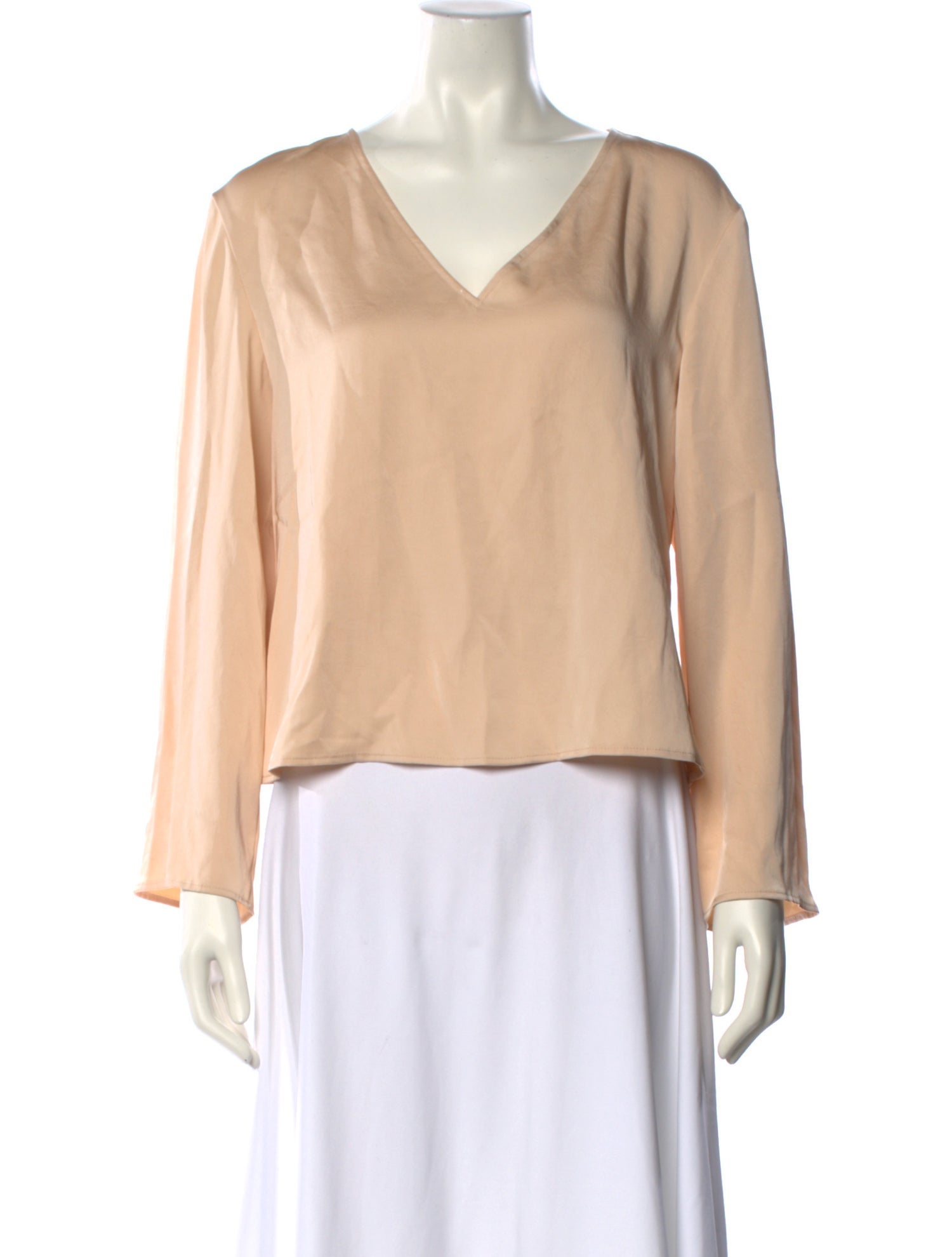 LAPOINTE V-Neck Long Sleeve Blouse
