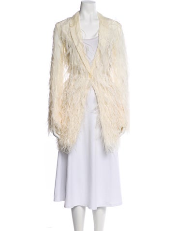 Pre-owned Lapointe Ostrich Vest In Neutral