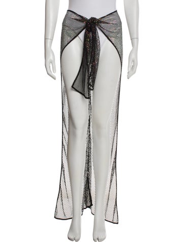 Pre-owned Lapointe Lace Pattern Crystal Embellishments Cover-up In Black