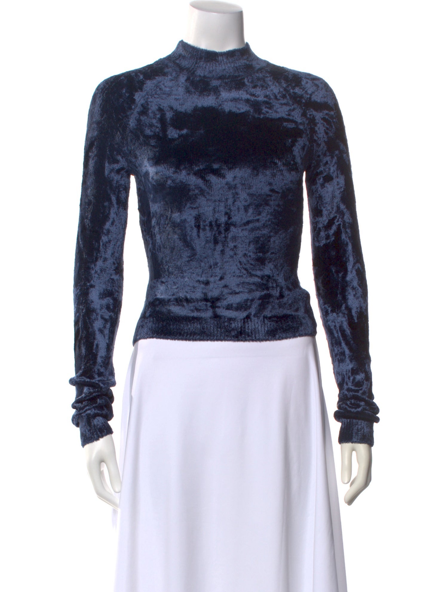 LAPOINTE Tie-Dye Print Mock Neck Sweater