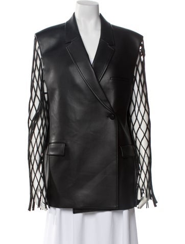 Pre-owned Lapointe Faux Leather Blazer W/ Tags In Black