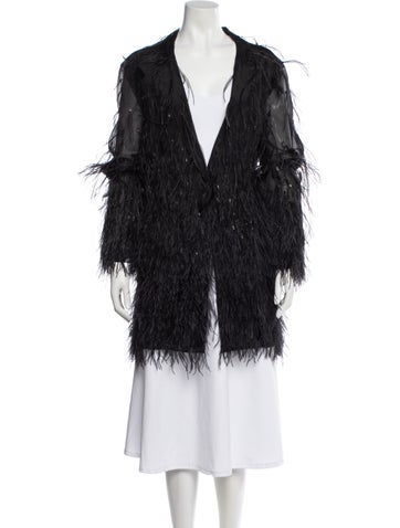 Pre-owned Lapointe Silk Down Coat In Black