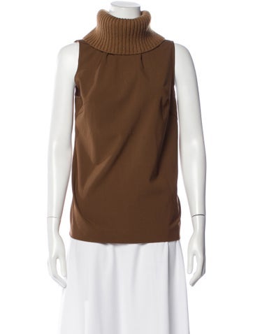 Pre-owned Lapointe Wool Turtleneck Top In Brown