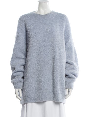 Pre-owned Lapointe Alpaca Crew Neck Sweater In Blue