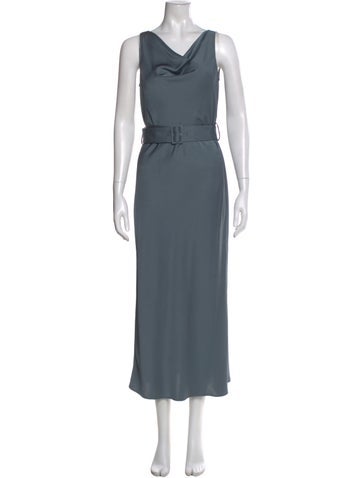 Pre-owned Lapointe Cowl Neck Long Dress W/ Tags In Blue