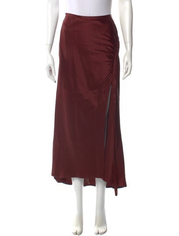 Pre-owned Lapointe Midi Length Skirt W/ Tags In Burgundy