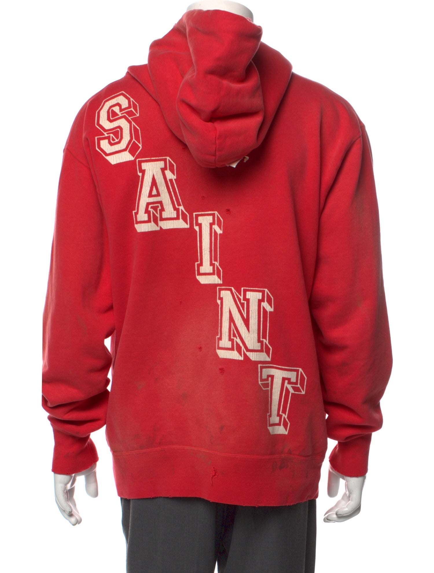Saint Michael 'Angel of Death' Graphic Print Hoodie - Red