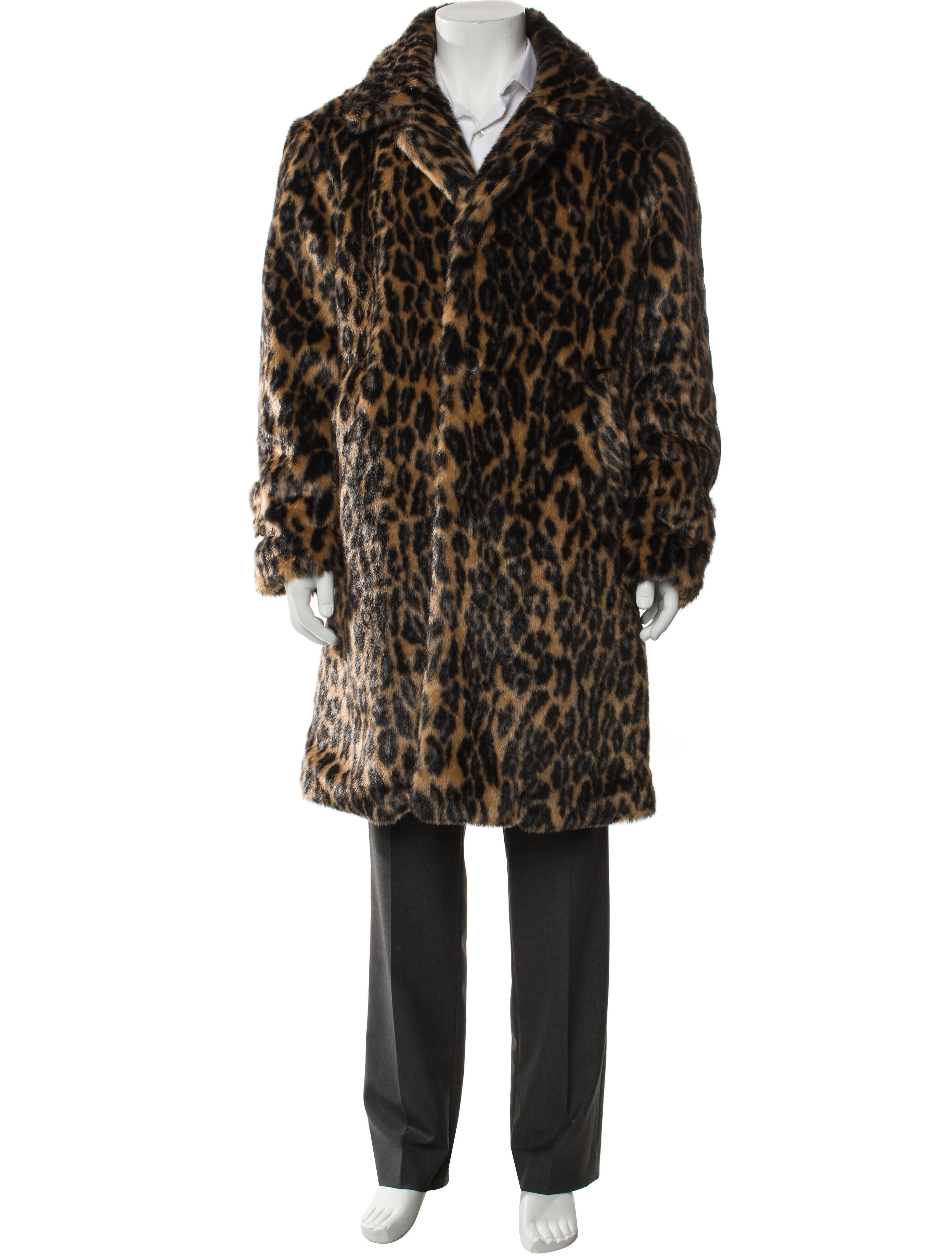 Saint Michael 'Leopard' Animal Print Overcoat w/ Tags