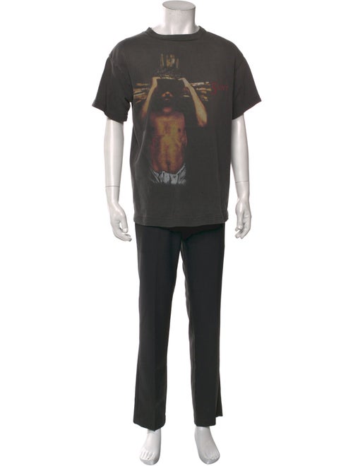 Saint Michael 'We Live in Hell' Graphic Print T-Shirt