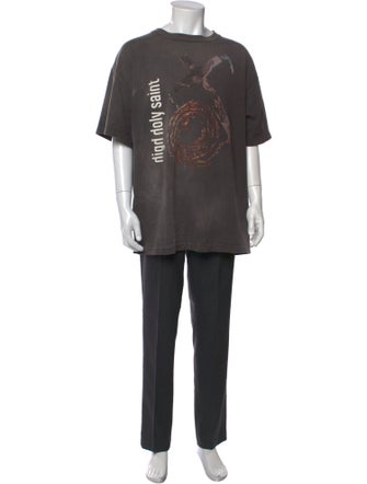 Saint Michael Nine Inch Nails Anchor Graphic Print T-Shirt
