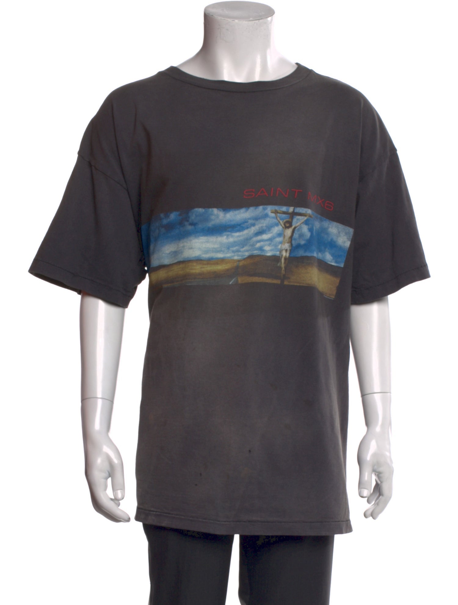 Saint Michael Sky Jesus On Cross Graphic Print T-Shirt w/ Tags