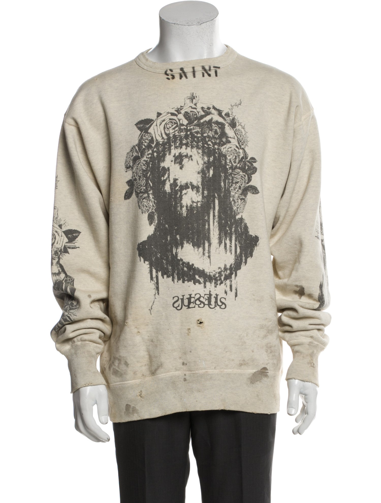 Saint Michael Graphic Print Crew Neck Sweatshirt