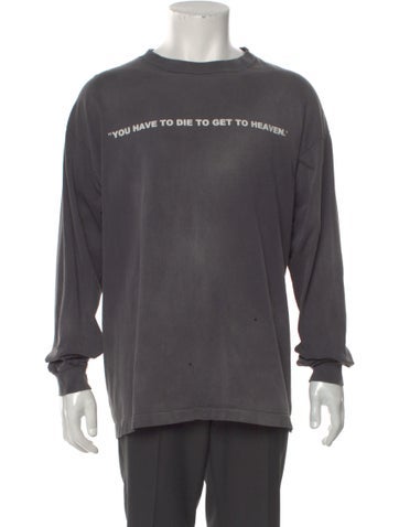 Pre-owned Saint Michael Graphic Print Crew Neck T-shirt In Gray