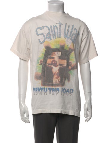Pre-owned Saint Michael Saint War Graphic Print T-shirt In White