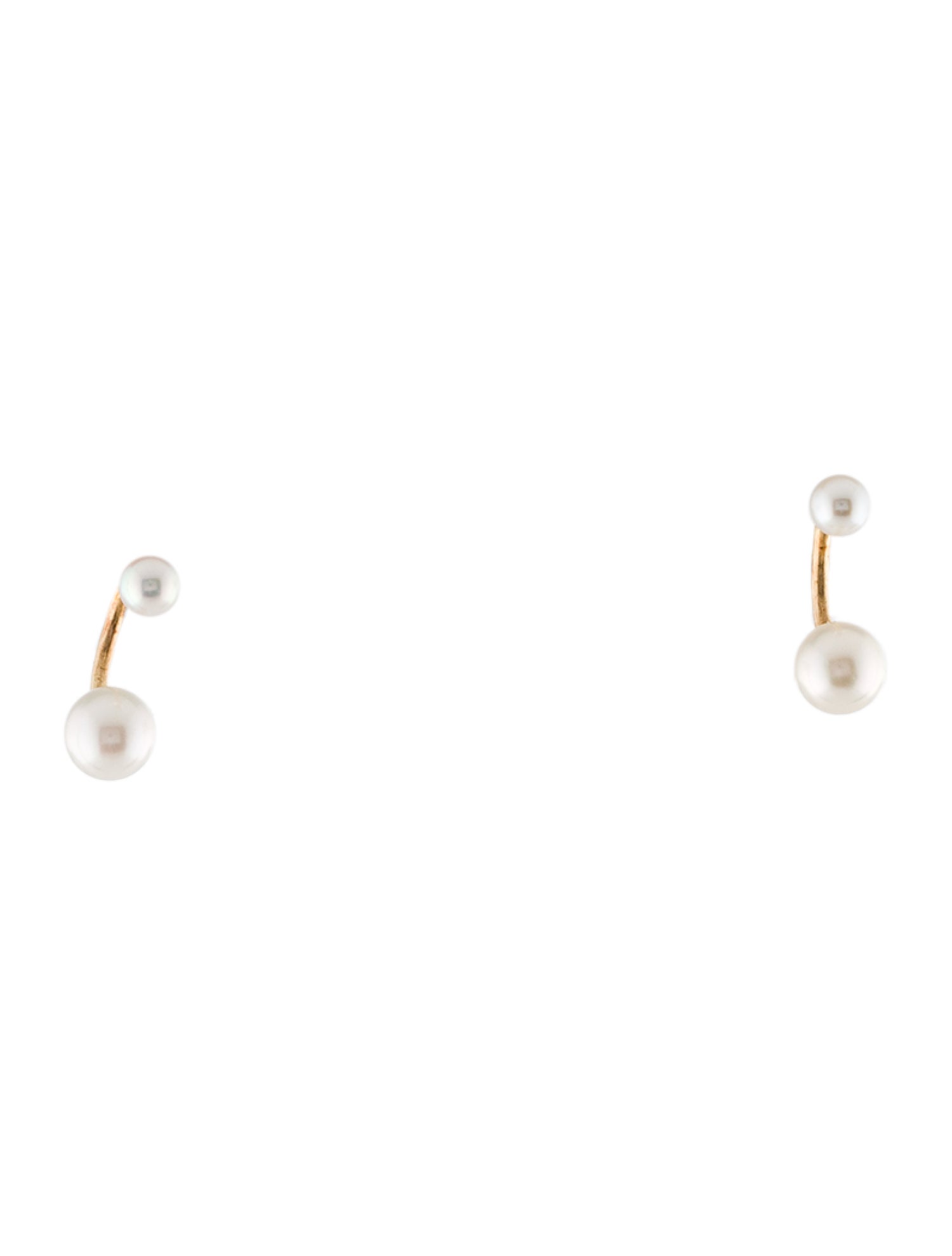 Satomi Kawakita 14K Pearl Twin Pearl Stud Earrings
