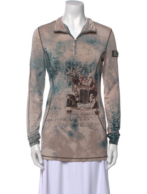 Sportalm Graphic Print Long Sleeve Button-Up Top