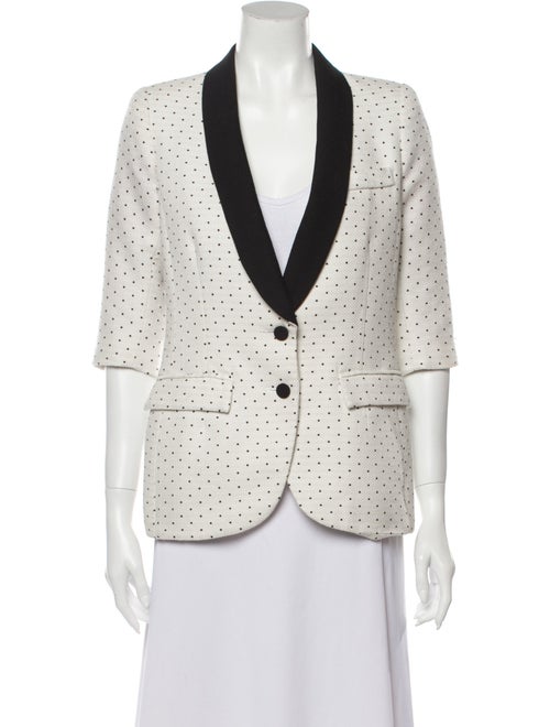 Smythe Polka Dot Print Blazer White
