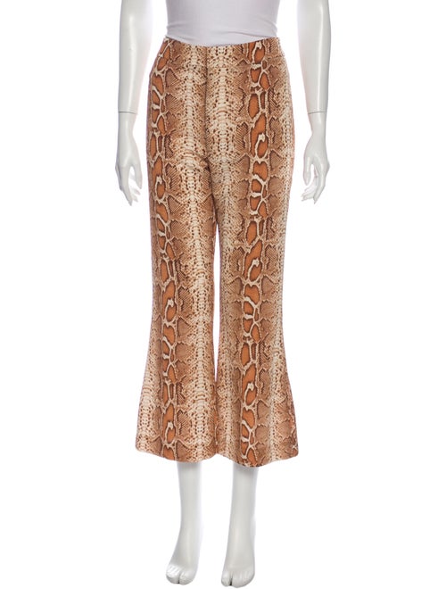 Smythe Animal Print Wide Leg Pants Brown