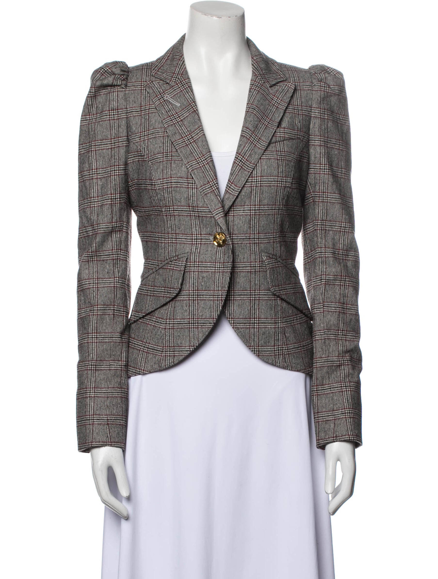 Smythe Plaid Print Blazer